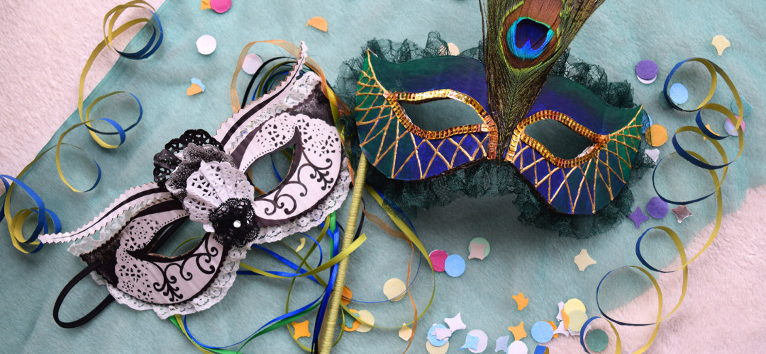 Two Colombina masks for the Grand Ball in Venice