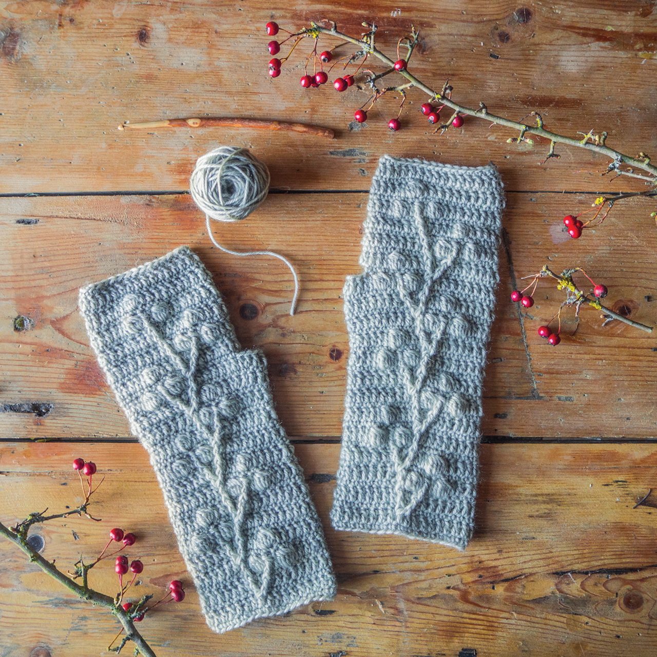 Hawthorn Wrist Warmers from 'Making Winter' by Emma Mitchell.