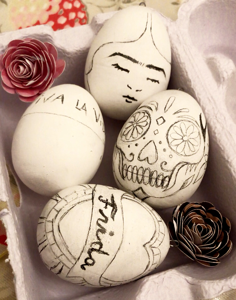 Design on the eggs with pencil first.