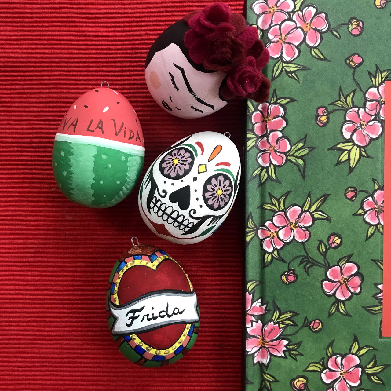 Frida Kahlo and Mexican heritage inspired Easter Eggs