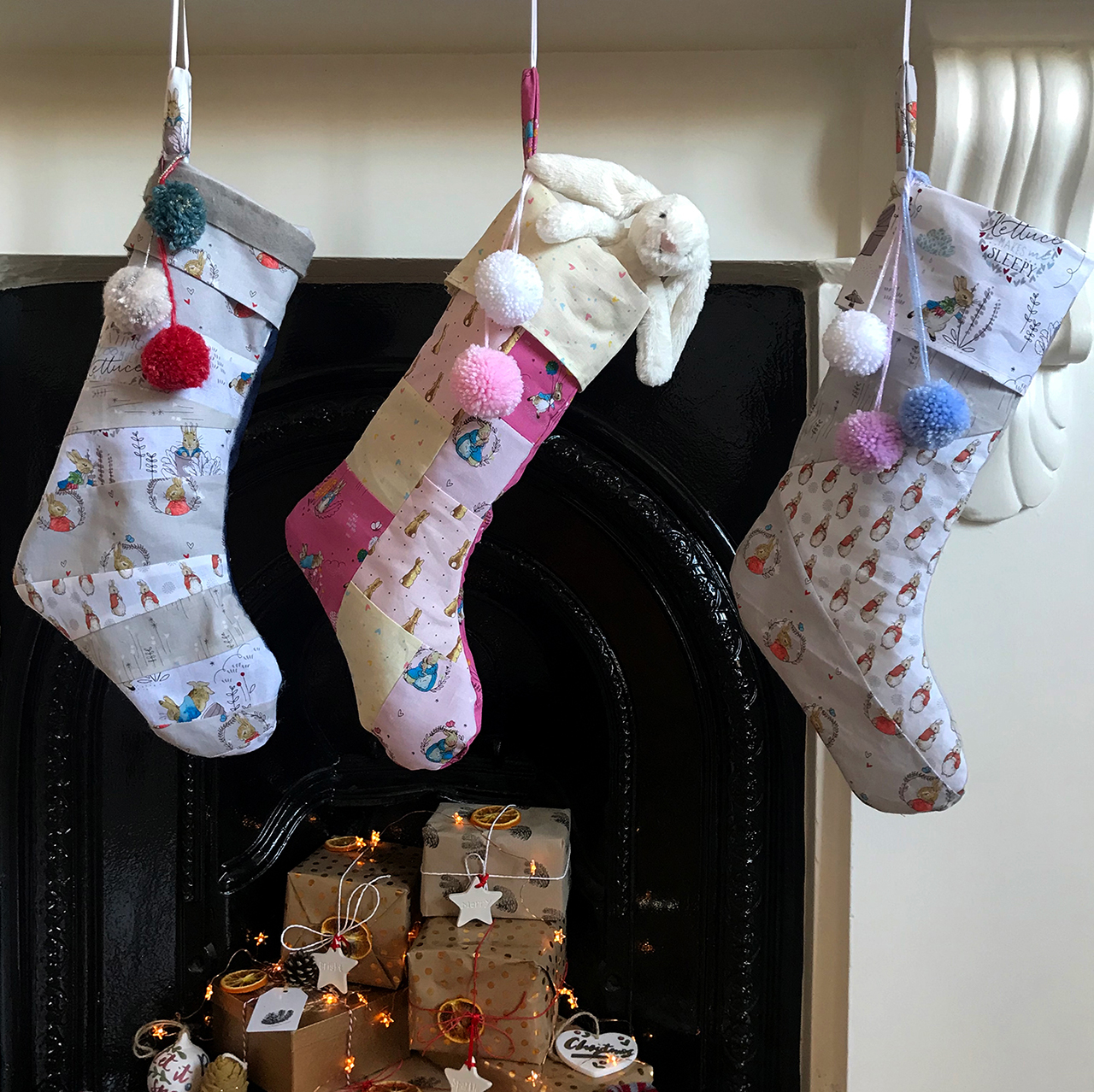 All three stockings ready for Christmas day!